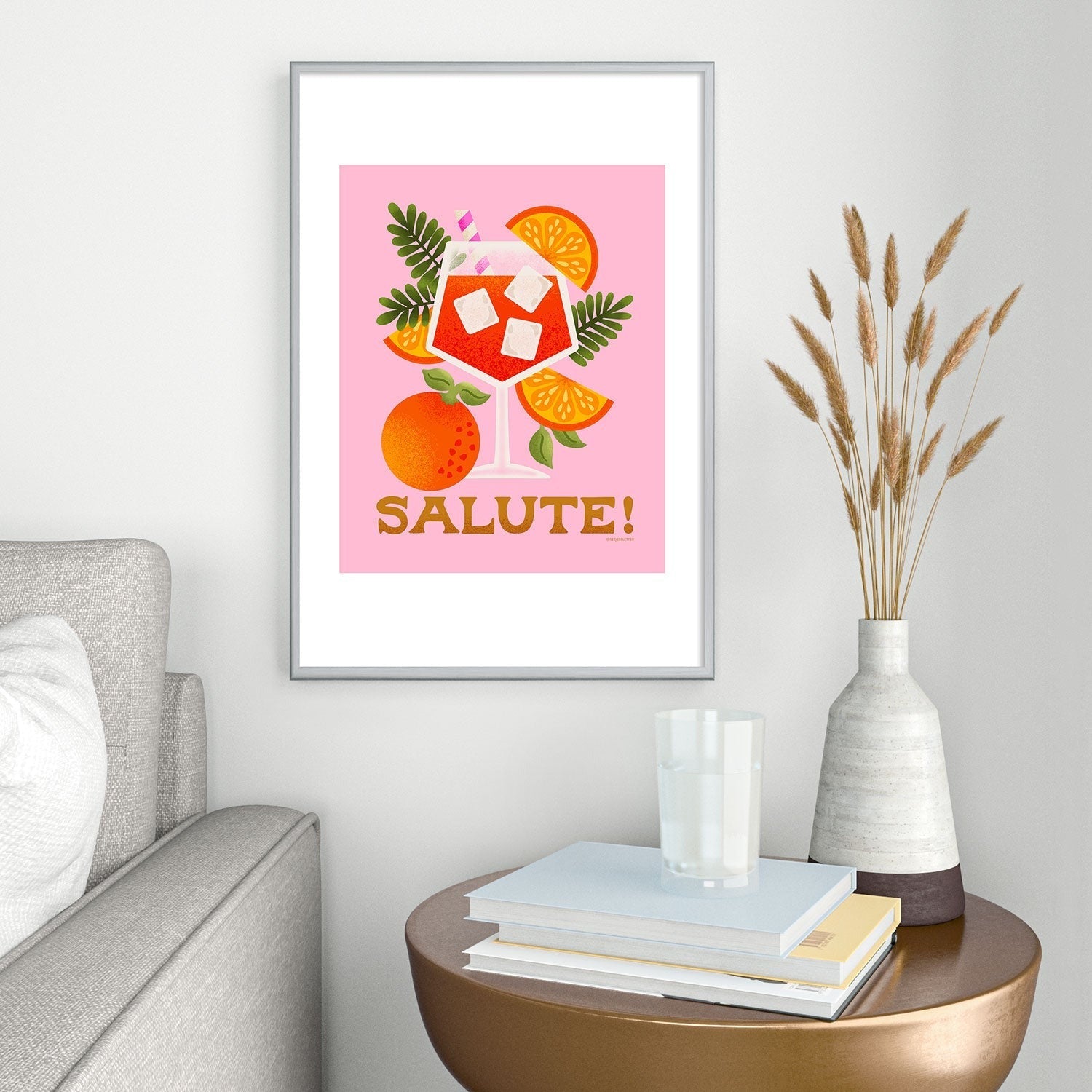 Jessica Molina Orange Spritz Metal Framed Art Print