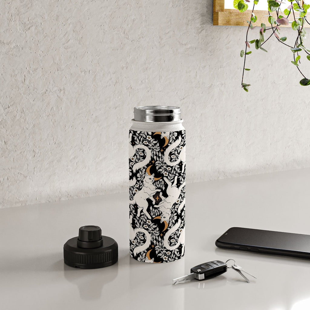 Avenie Celestial Cats Gold Water Bottle