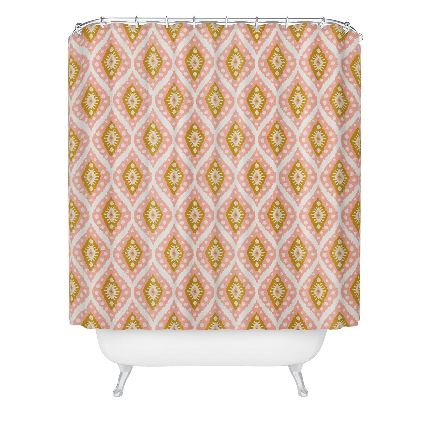 CoastL Studio Caliza Pink Golden Rod Shower Curtain