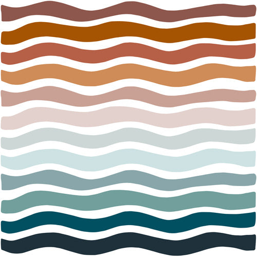 CoastL Studio Rainbow Waves Shower Curtain