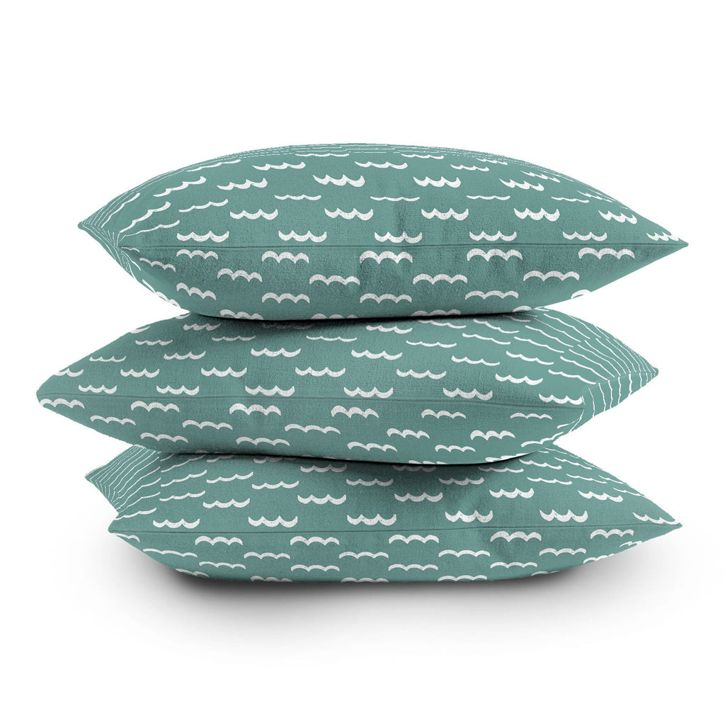 CoastL Studio Waves Press On Outdoor Throw Pillow