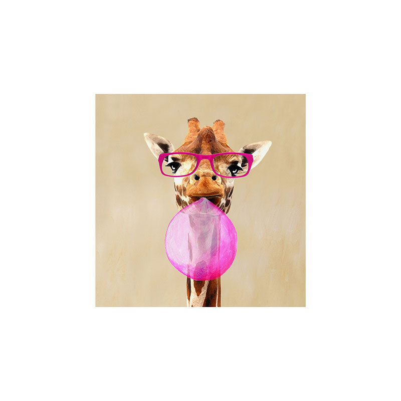 Coco de Paris Clever giraffe with bubblegum Art Print