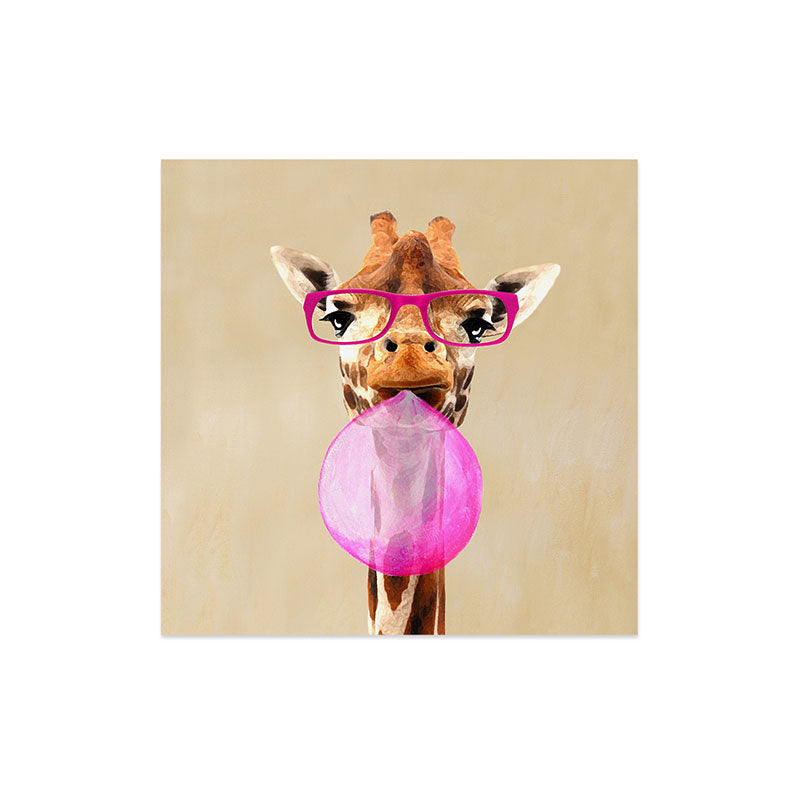 Coco de Paris Clever giraffe with bubblegum Art Print