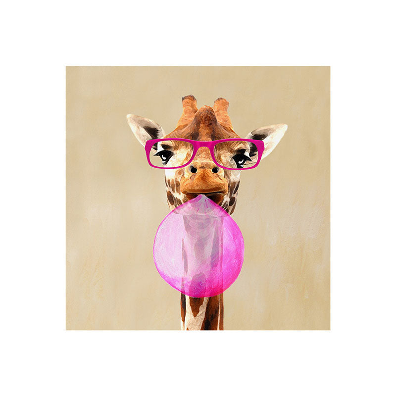 Coco de Paris Clever giraffe with bubblegum Art Print