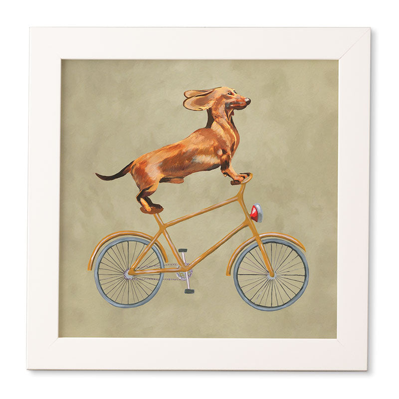 Coco de Paris Daschund on bicycle Framed Wall Art