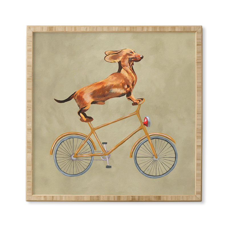 Coco de Paris Daschund on bicycle Framed Wall Art
