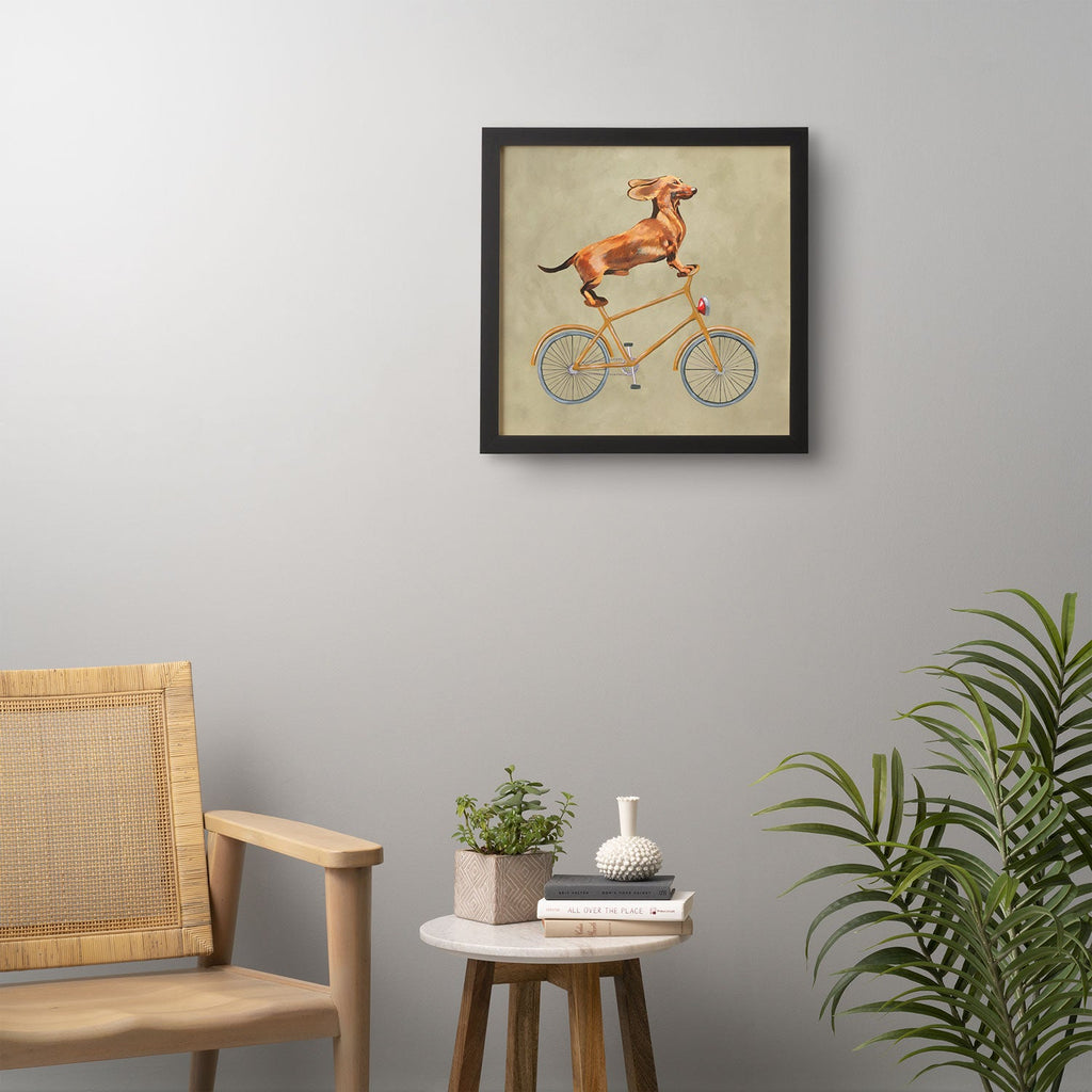Coco de Paris Daschund on bicycle Framed Wall Art