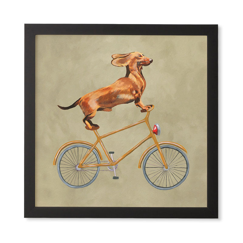 Coco de Paris Daschund on bicycle Framed Wall Art