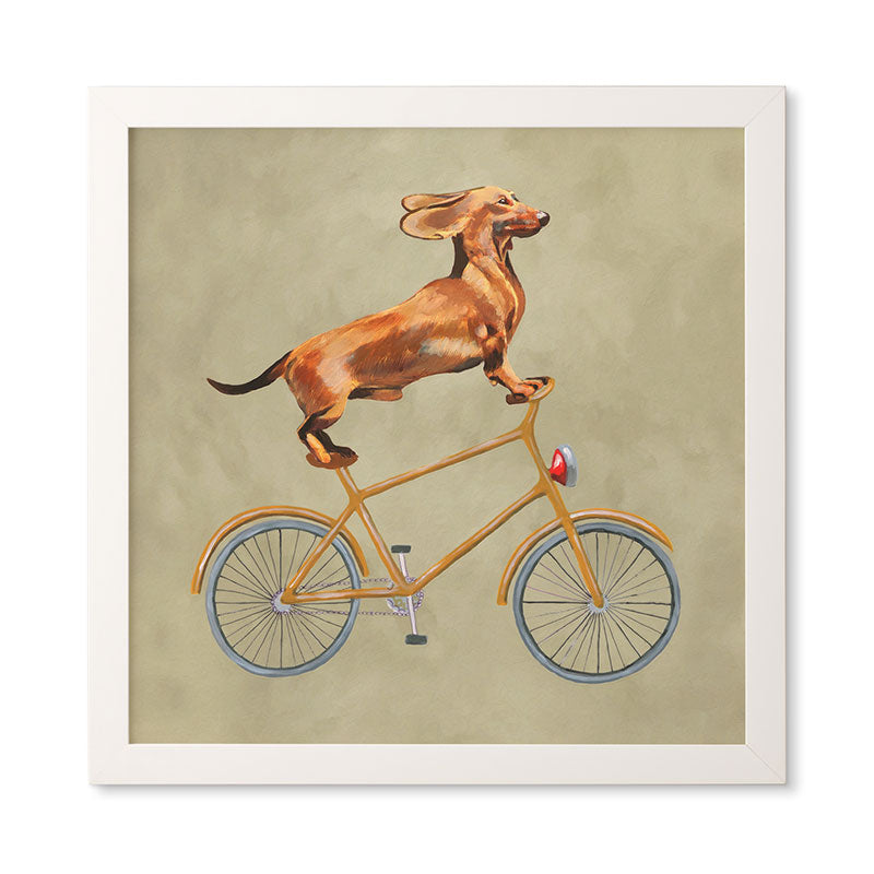 Coco de Paris Daschund on bicycle Framed Wall Art