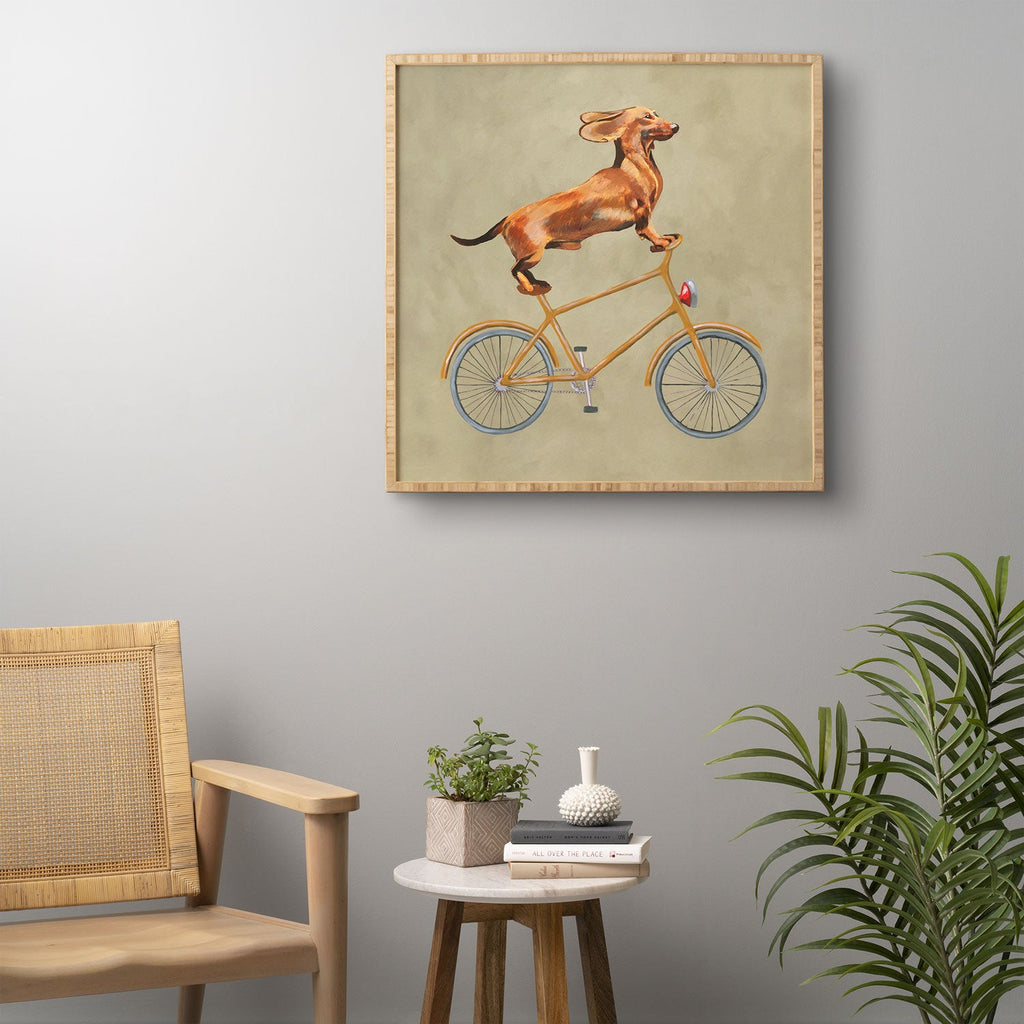 Coco de Paris Daschund on bicycle Framed Wall Art