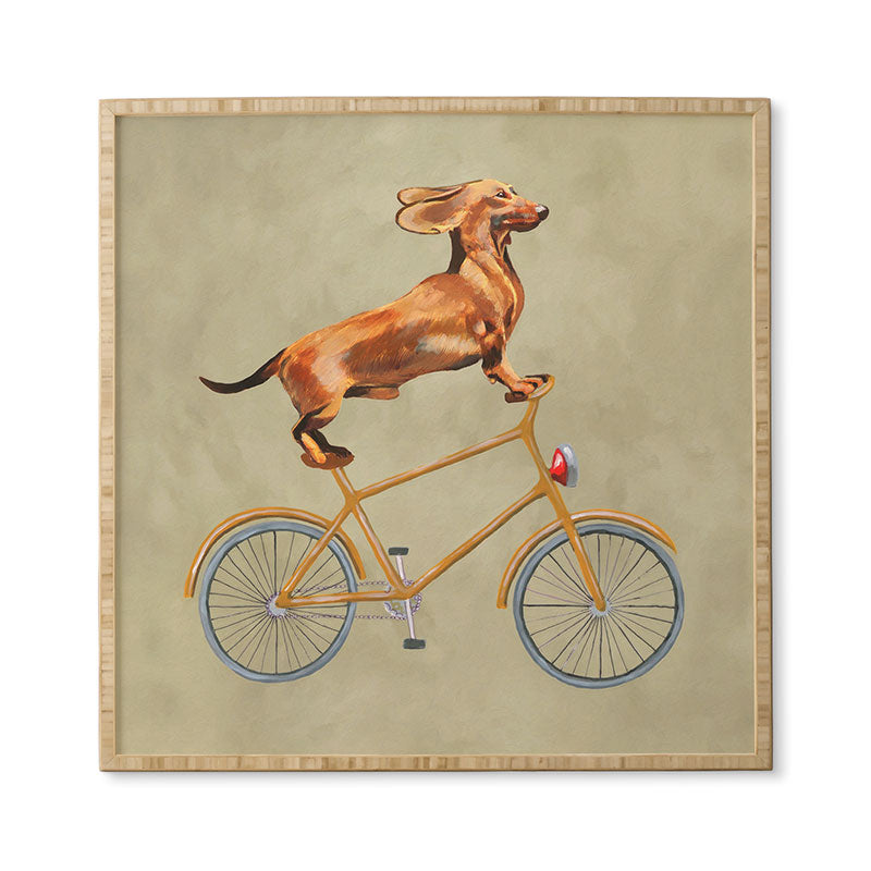 Coco de Paris Daschund on bicycle Framed Wall Art