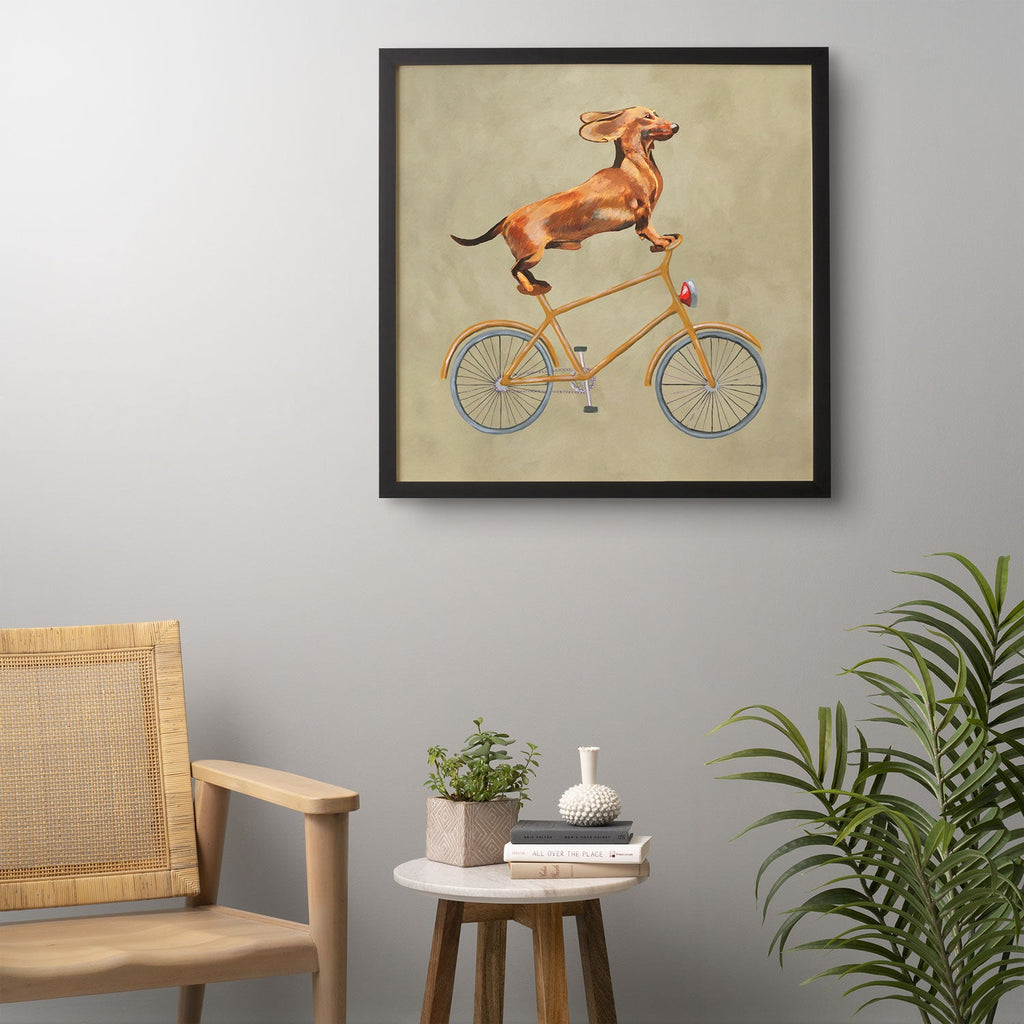 Coco de Paris Daschund on bicycle Framed Wall Art