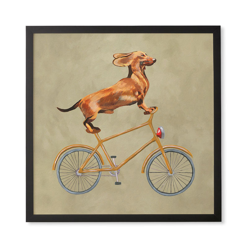 Coco de Paris Daschund on bicycle Framed Wall Art