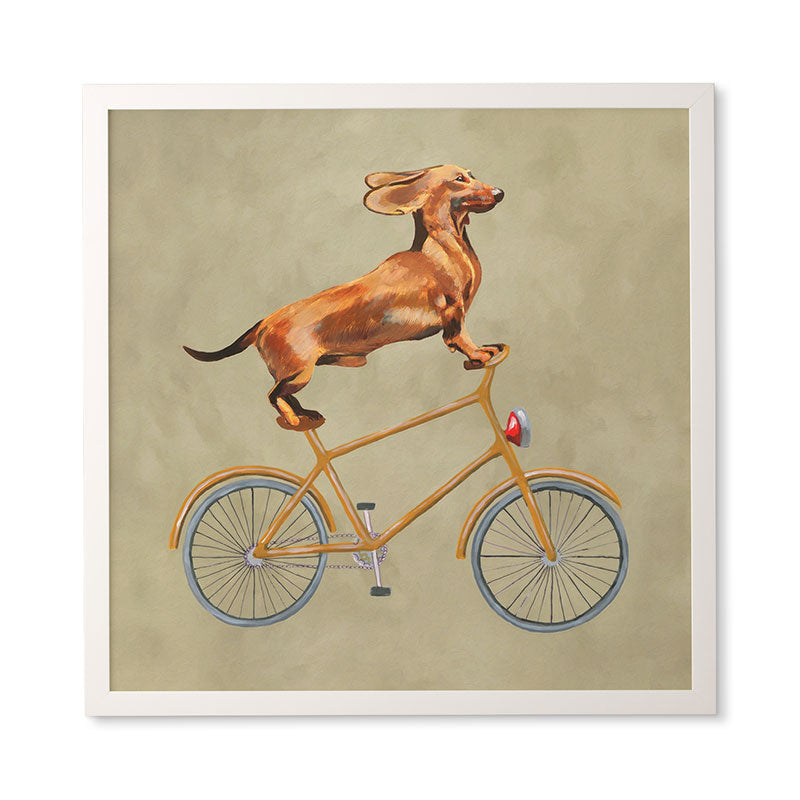 Coco de Paris Daschund on bicycle Framed Wall Art