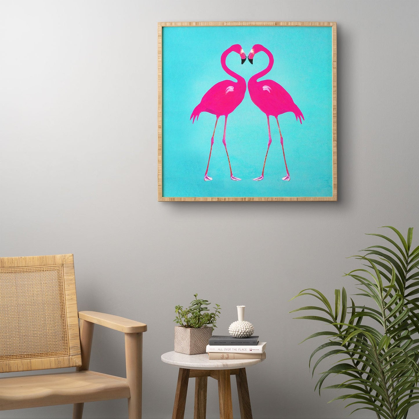 Coco de Paris Flamingo heart Framed Wall Art