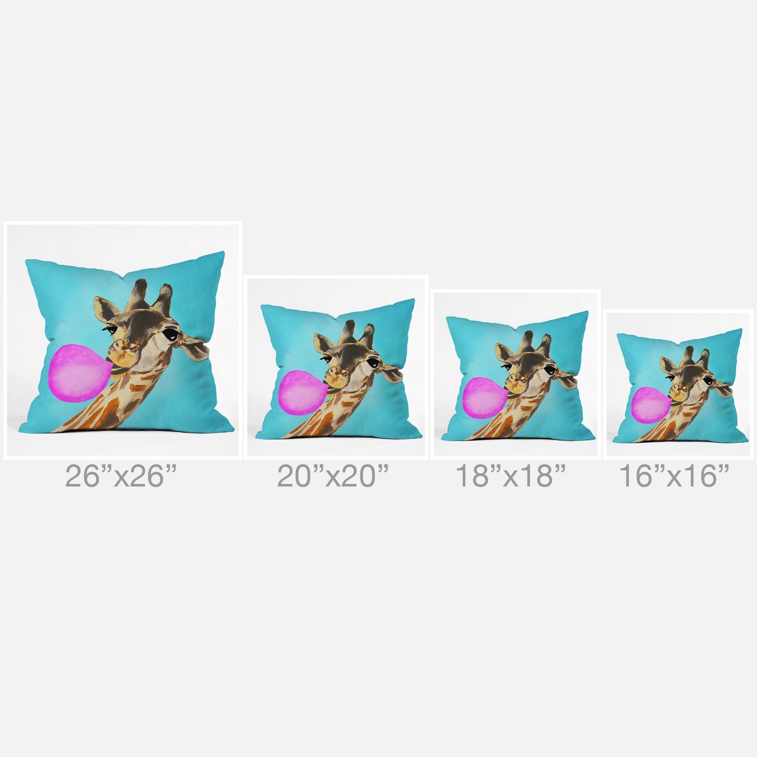 Coco de Paris Giraffe blowing bubblegum Throw Pillow