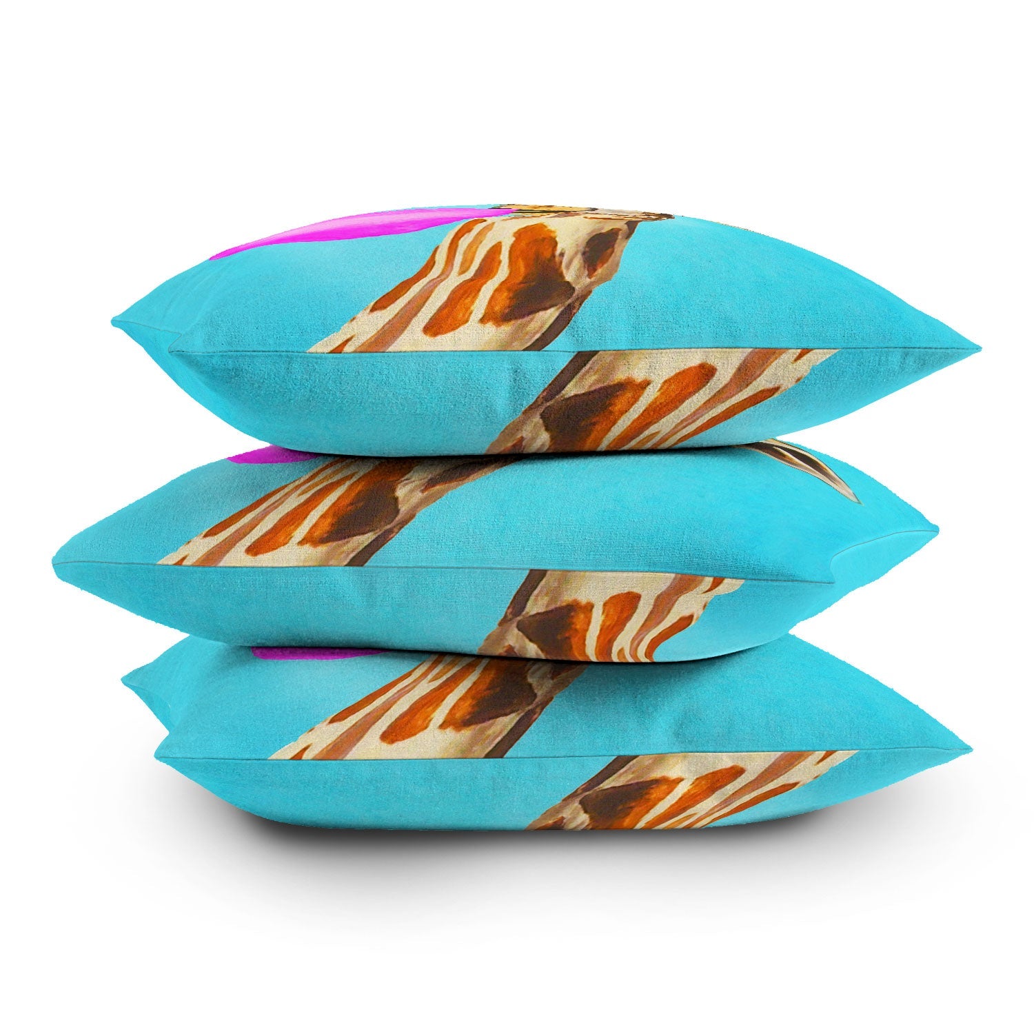 Coco de Paris Giraffe blowing bubblegum Throw Pillow