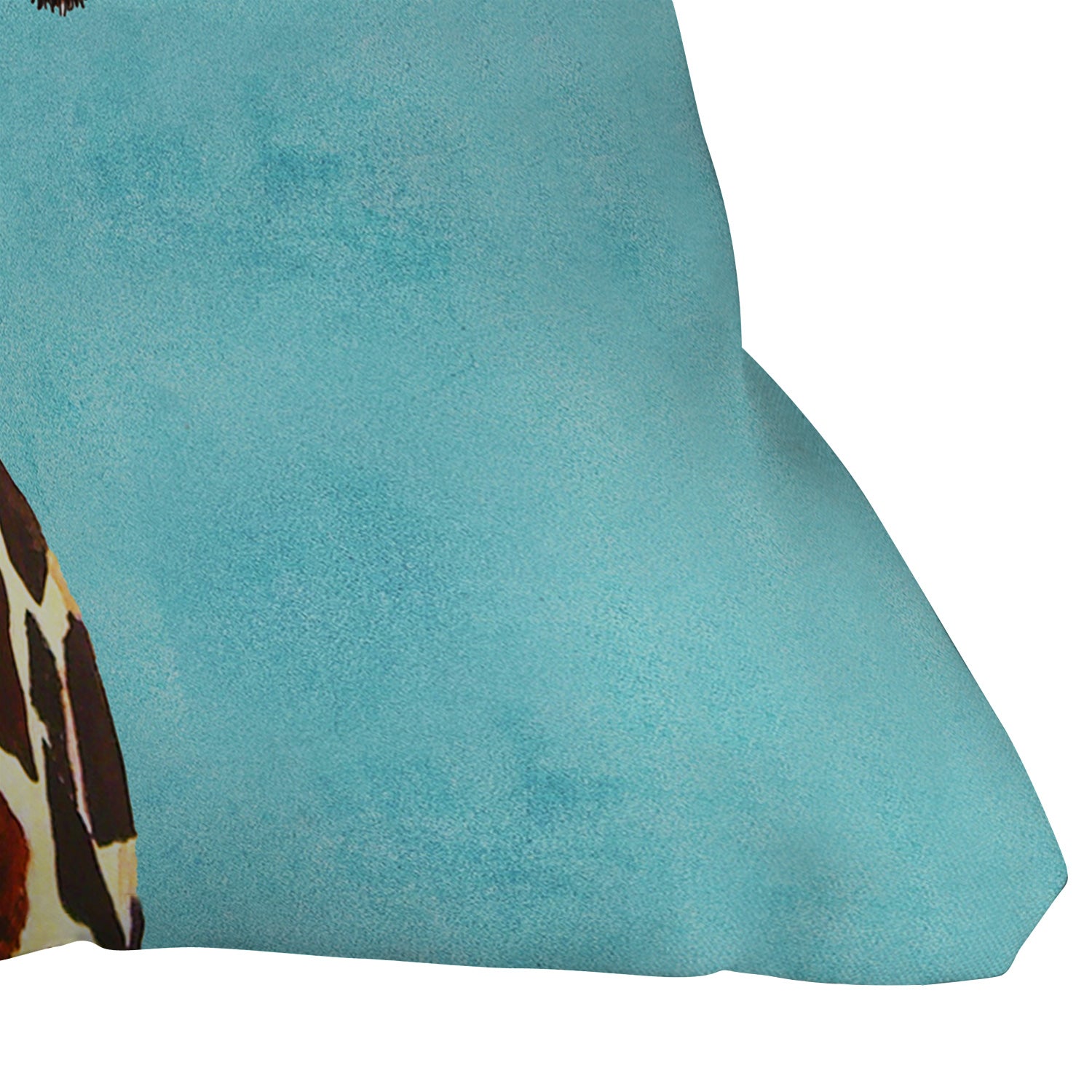 Coco de Paris Giraffe with green leaf Throw Pillow