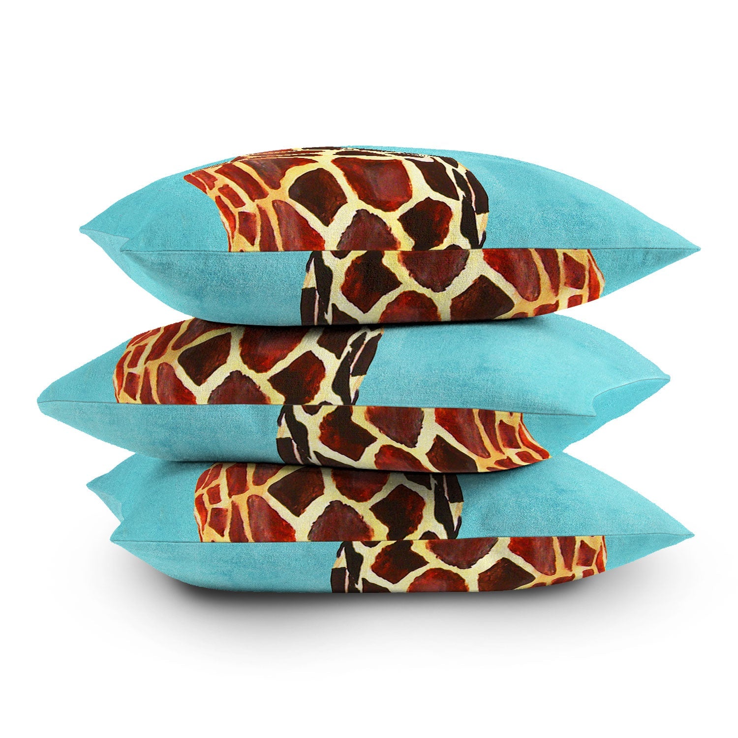 Coco de Paris Giraffe with green leaf Throw Pillow