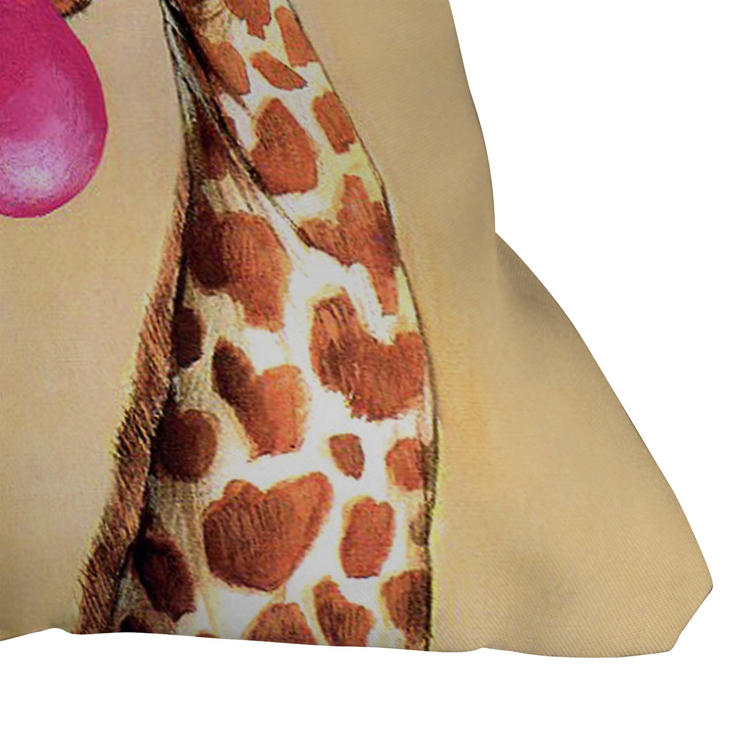 Coco de Paris Giraffes with bubblegum 1 Throw Pillow