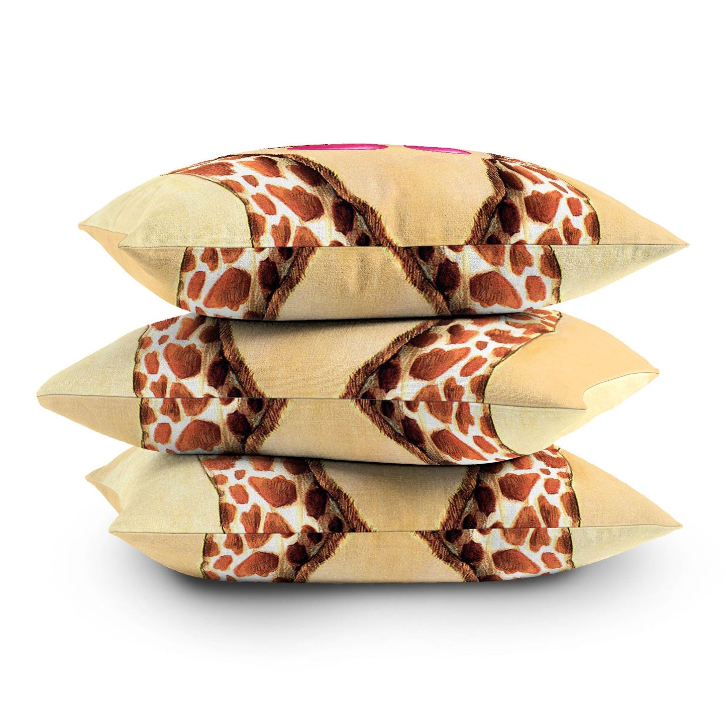 Coco de Paris Giraffes with bubblegum 1 Throw Pillow