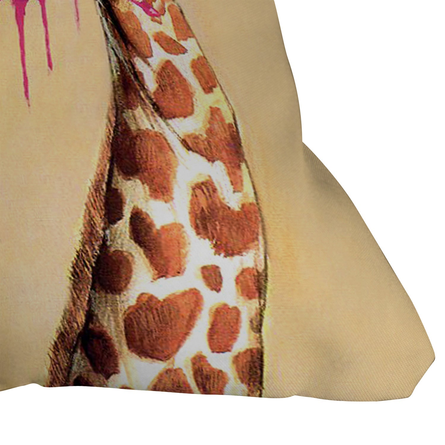 Coco de Paris Giraffes with bubblegum 2 Throw Pillow