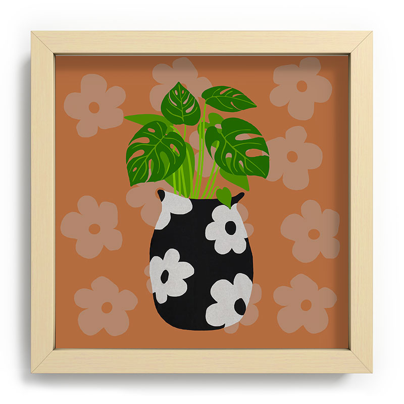 Coco de Paris Green plant retro style 1 Recessed Framing Square
