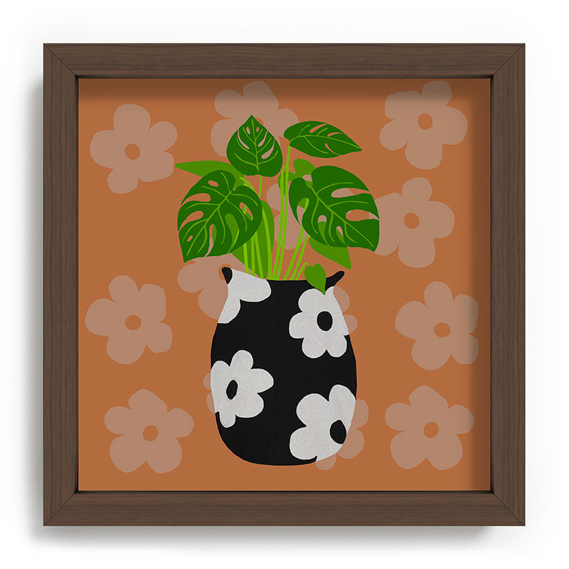 Coco de Paris Green plant retro style 1 Recessed Framing Square