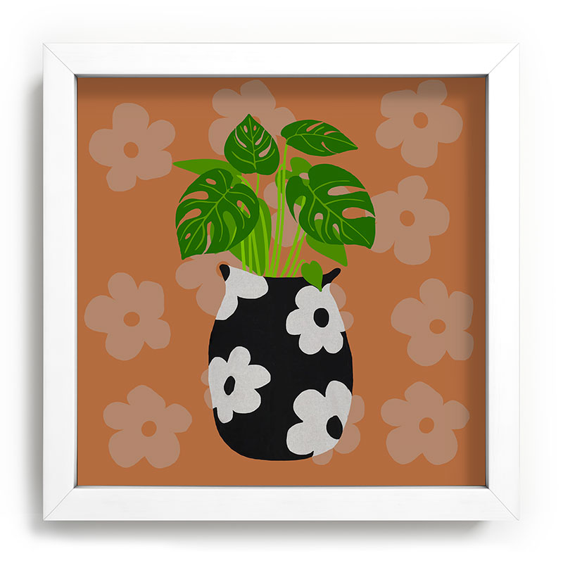 Coco de Paris Green plant retro style 1 Recessed Framing Square