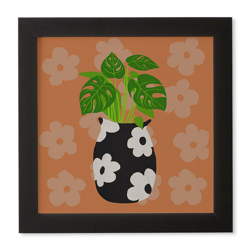 Coco de Paris Green plant retro style 1 Framed Wall Art