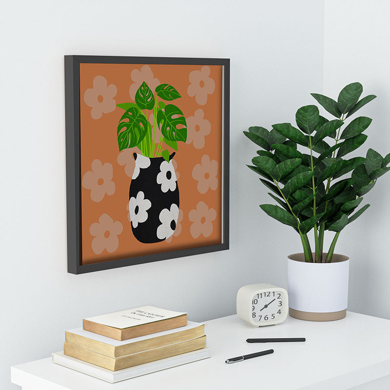 Coco de Paris Green plant retro style 1 Recessed Framing Square