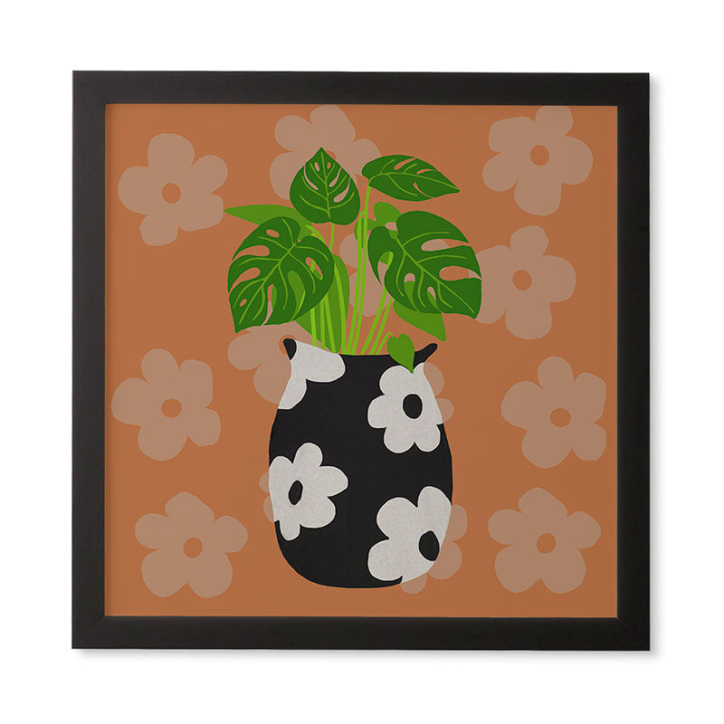 Coco de Paris Green plant retro style 1 Framed Wall Art