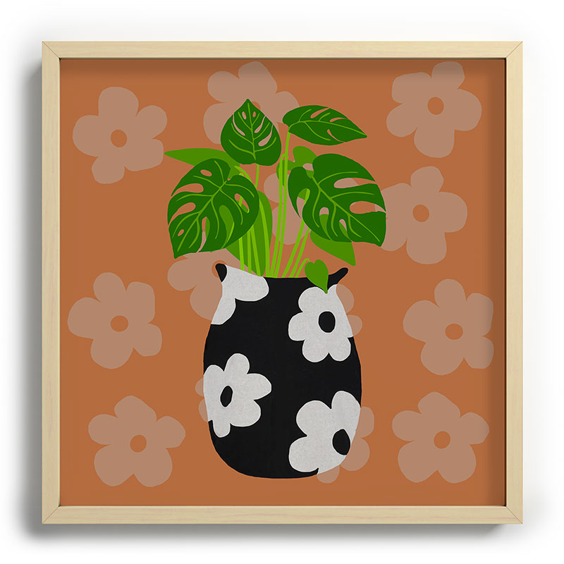 Coco de Paris Green plant retro style 1 Recessed Framing Square