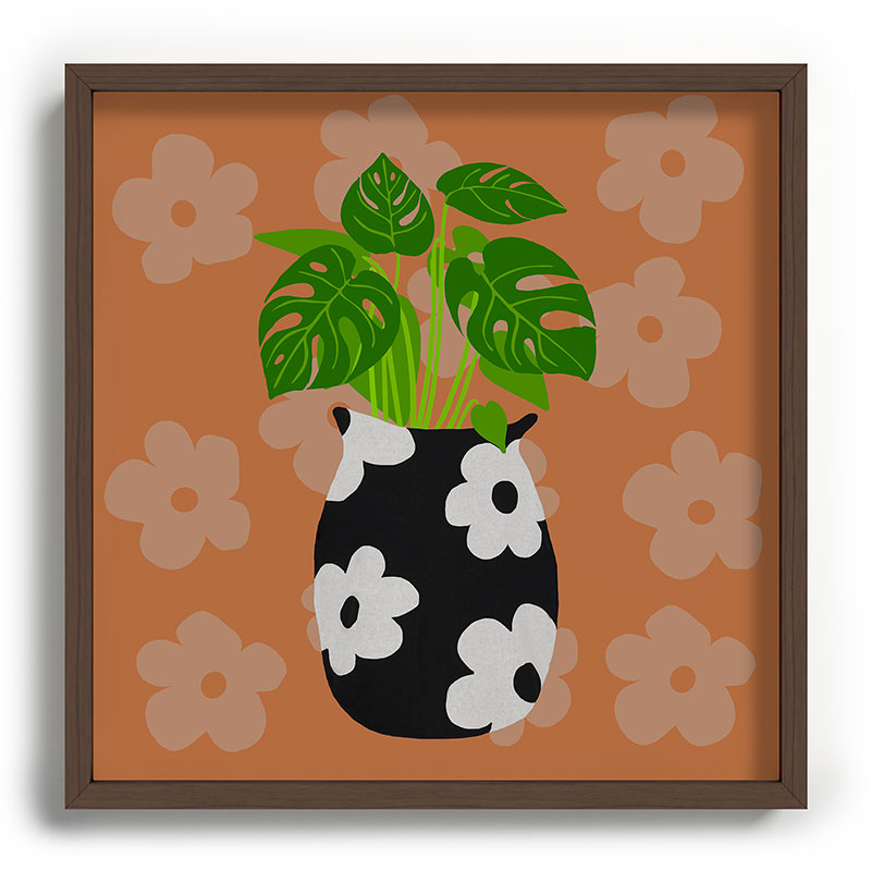 Coco de Paris Green plant retro style 1 Recessed Framing Square
