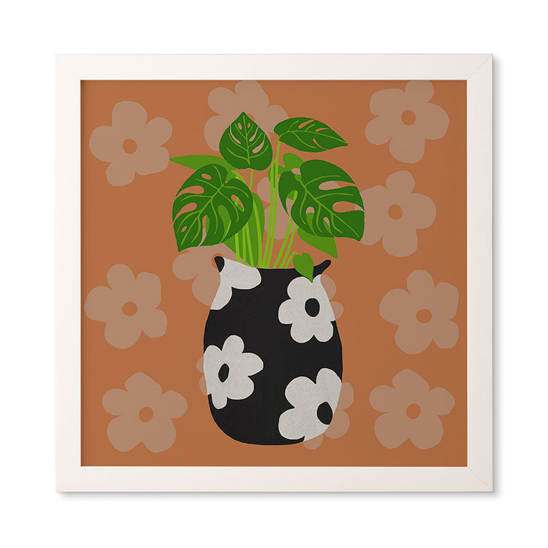 Coco de Paris Green plant retro style 1 Framed Wall Art