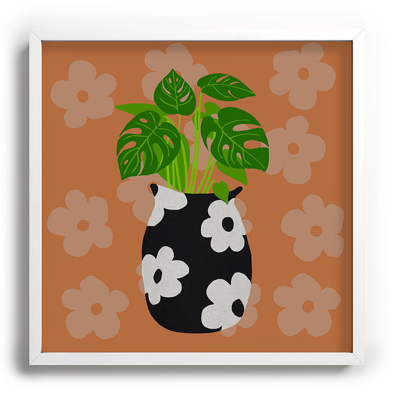Coco de Paris Green plant retro style 1 Recessed Framing Square
