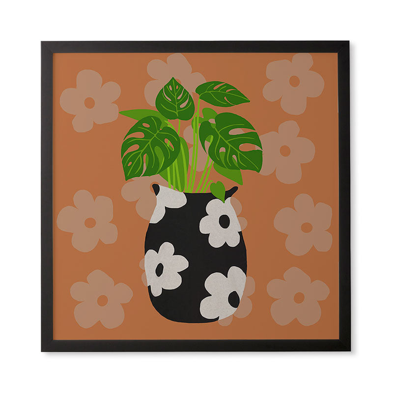 Coco de Paris Green plant retro style 1 Framed Wall Art