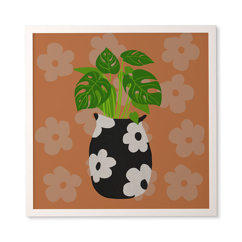 Coco de Paris Green plant retro style 1 Framed Wall Art