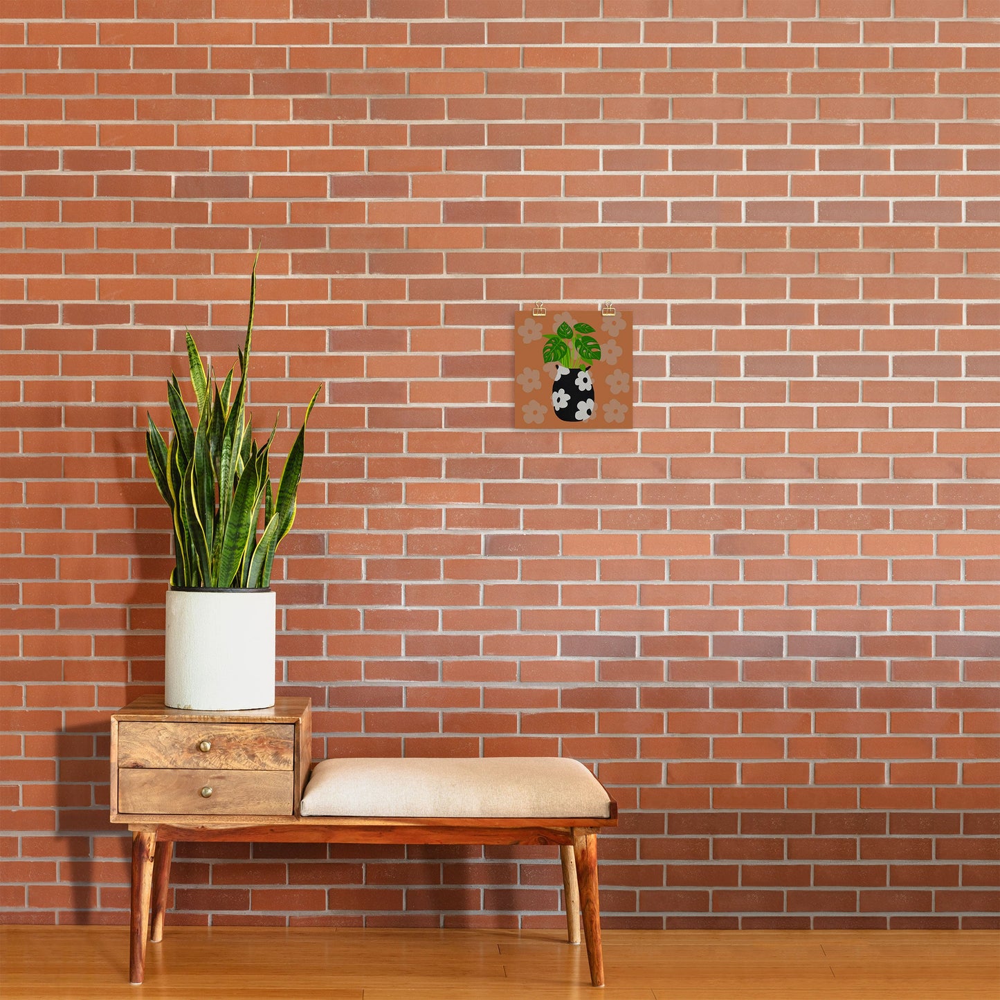 Coco de Paris Green plant retro style 1 Art Print