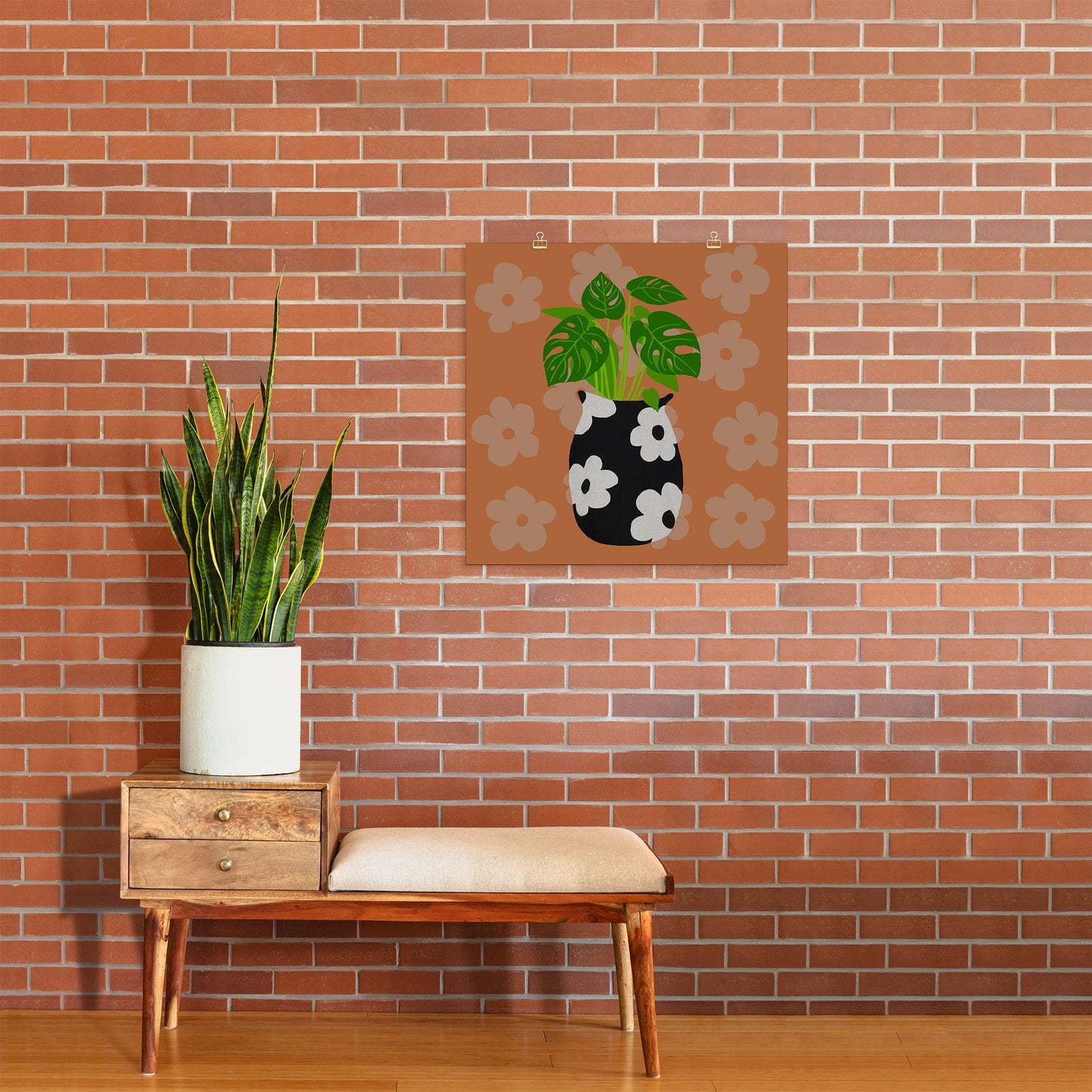 Coco de Paris Green plant retro style 1 Art Print