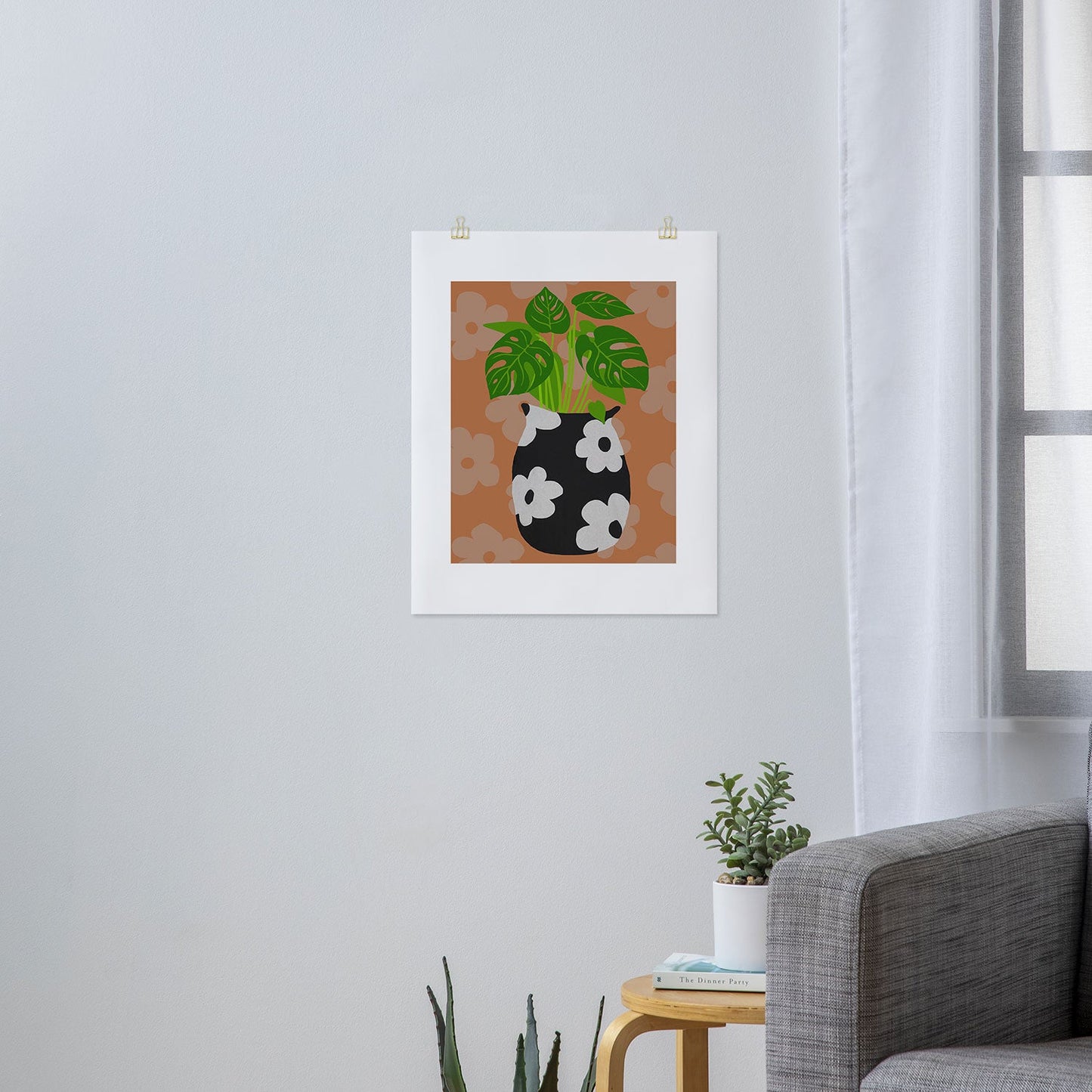 Coco de Paris Green plant retro style 1 Art Print