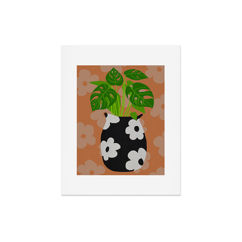 Coco de Paris Green plant retro style 1 Art Print