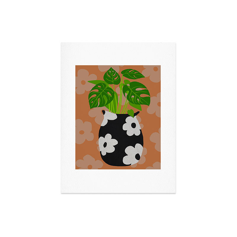 Coco de Paris Green plant retro style 1 Art Print