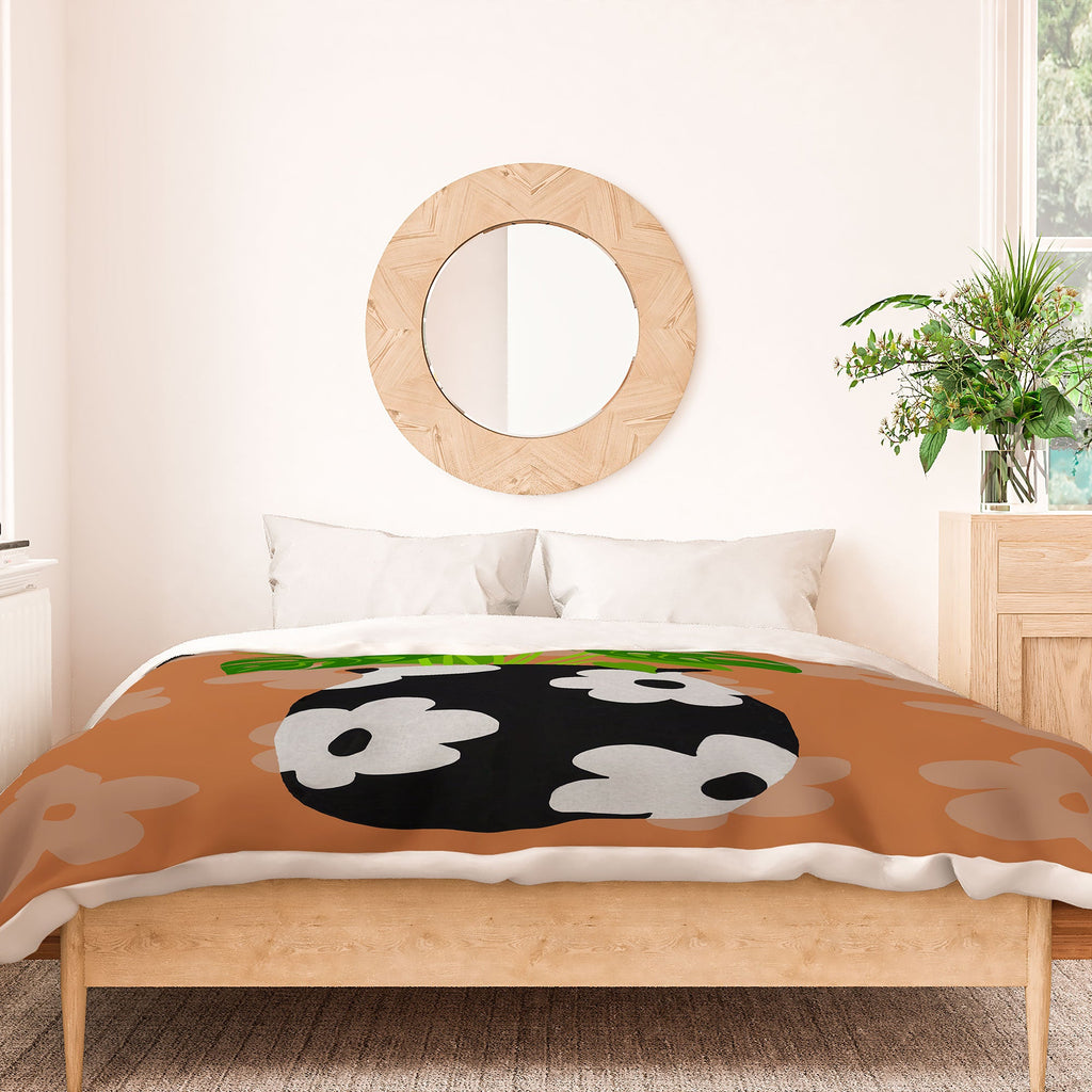 Coco de Paris Green plant retro style 1 Duvet Cover