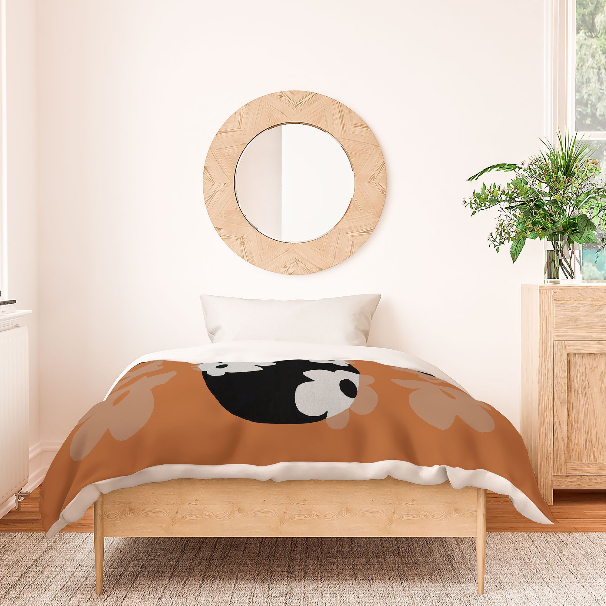 Coco de Paris Green plant retro style 1 Duvet Cover