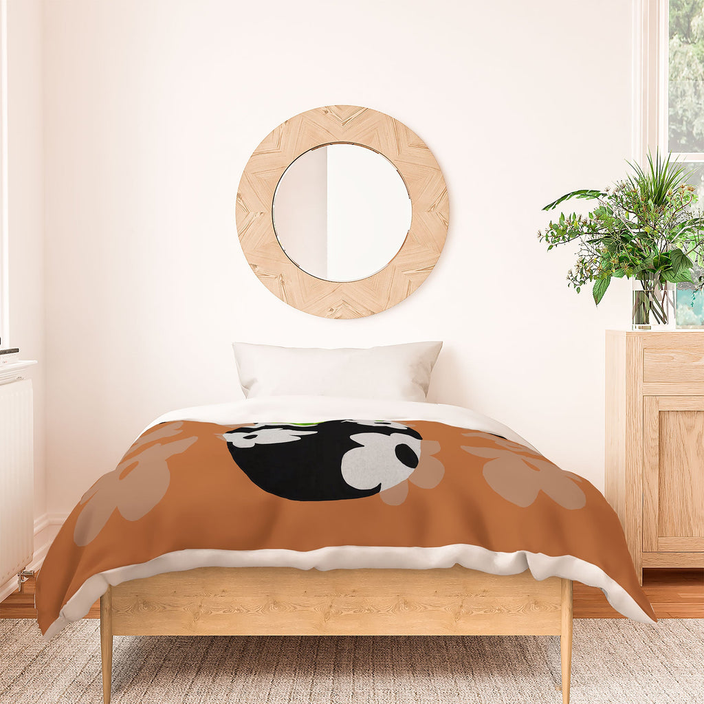 Coco de Paris Green plant retro style 1 Duvet Cover