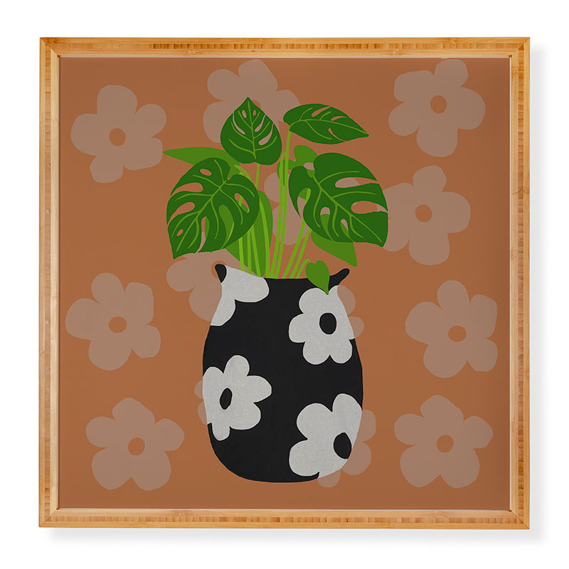 Coco de Paris Green plant retro style 1 Framed Wall Art