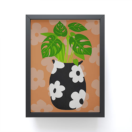 Coco de Paris Green plant retro style 1 Framed Mini Art Print