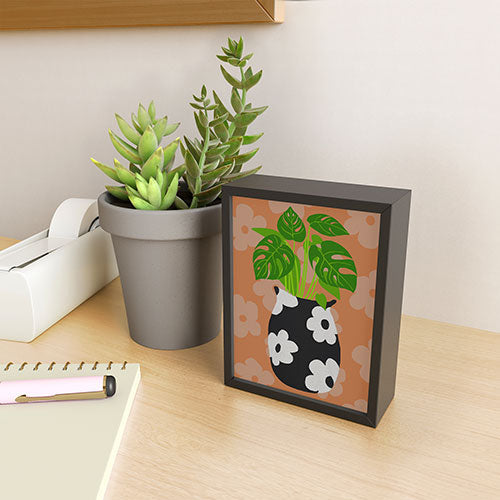 Coco de Paris Green plant retro style 1 Framed Mini Art Print