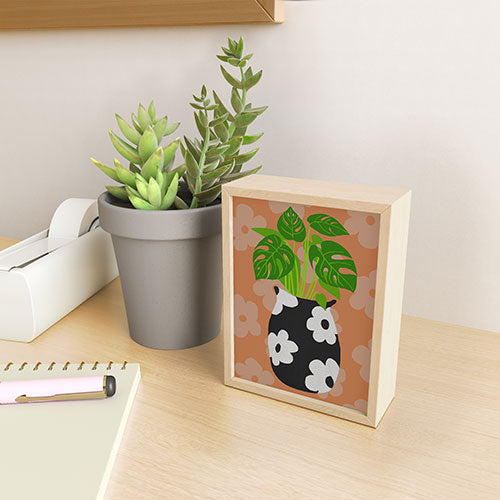 Coco de Paris Green plant retro style 1 Framed Mini Art Print